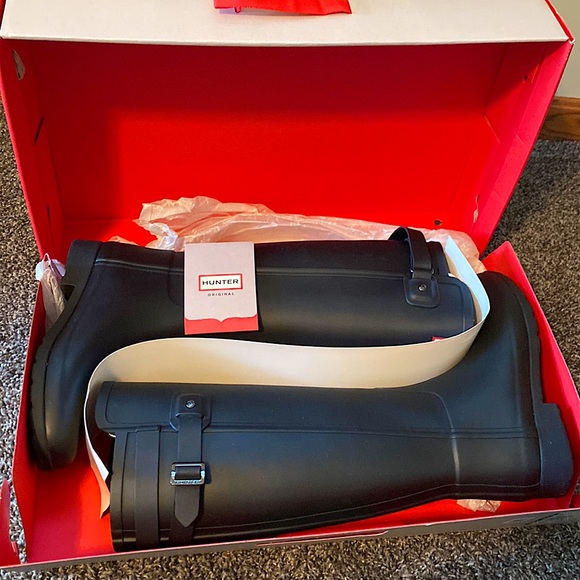 Hunter Shoes - Matte Black Hunter tall Rainboots